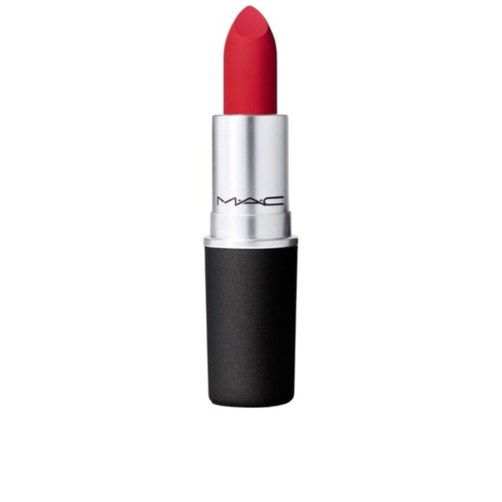 MAC Powder Kiss Moisturizing Matte Lipstick Werk Werk Werk Cool Red NEW 3g 0.1oz